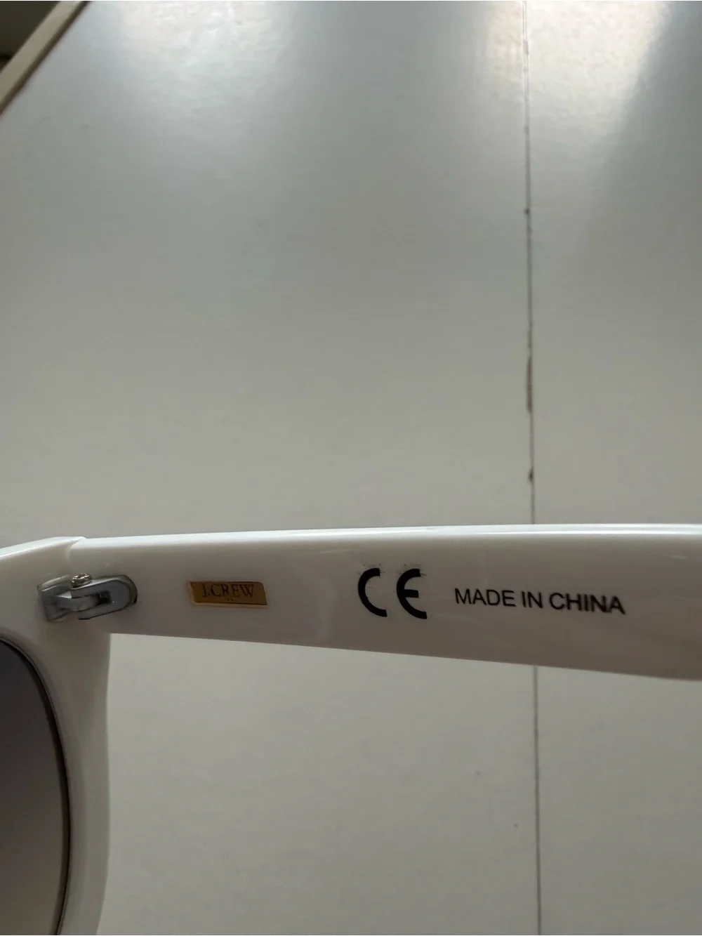 J. Crew White Oversized Cat-Eye Sunglasses with Heart Accents